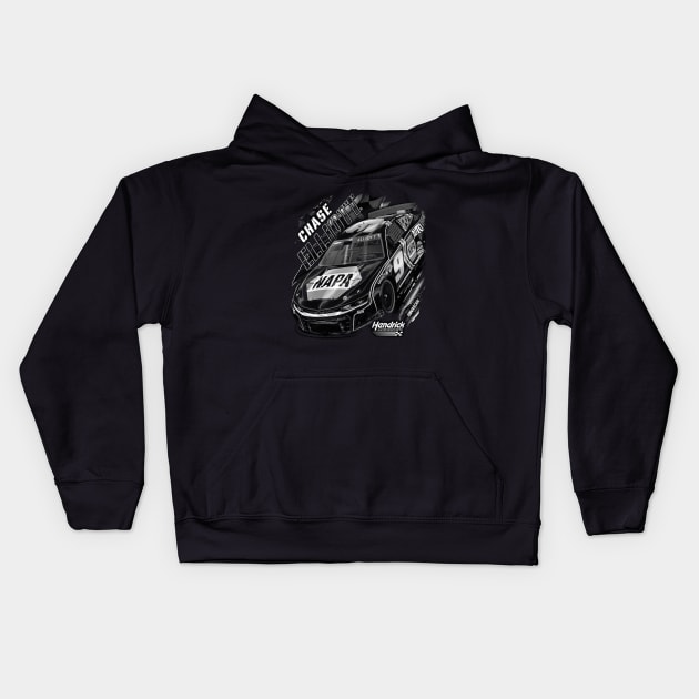 Chase Elliott Car Tonal Kids Hoodie by stevenmsparks